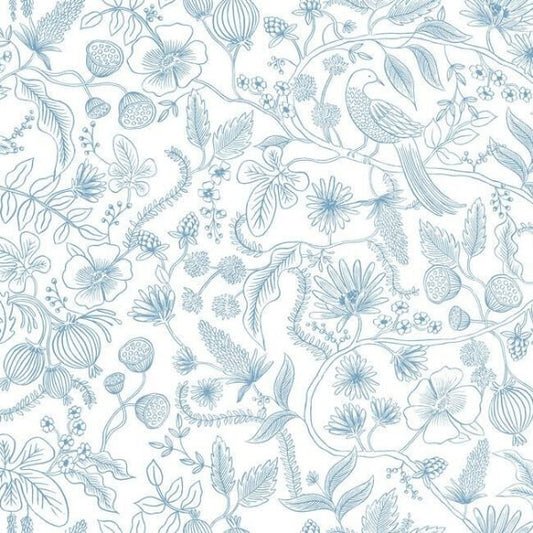 Aviary Blue & Cream Peel & Stick Wallpaper