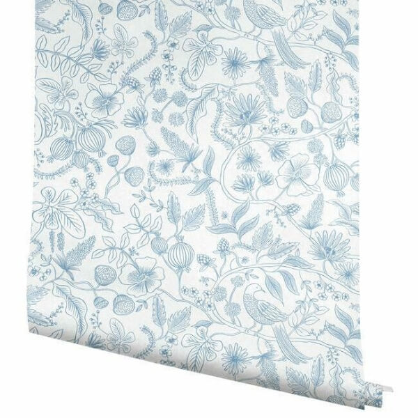 Aviary Blue & Cream Peel & Stick Wallpaper