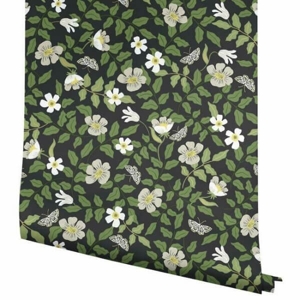 Primrose Off White & Black Peel & Stick Wallpaper
