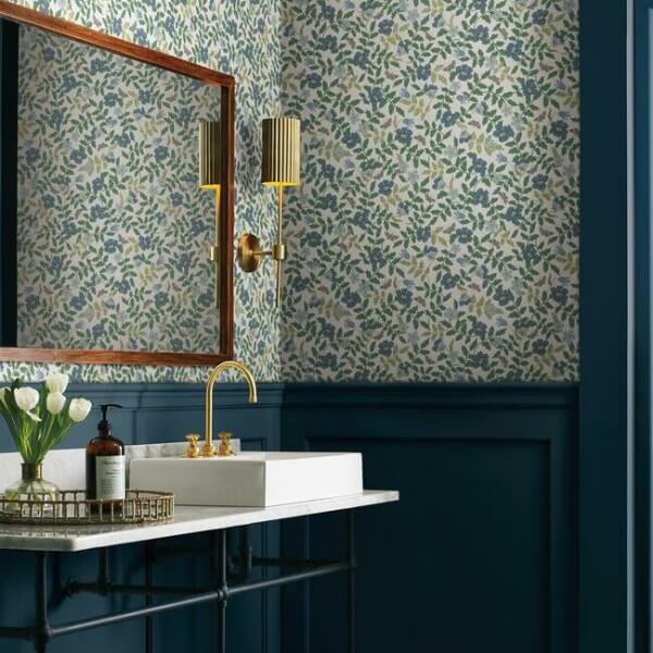 Primrose Blue & White Peel & Stick Wallpaper