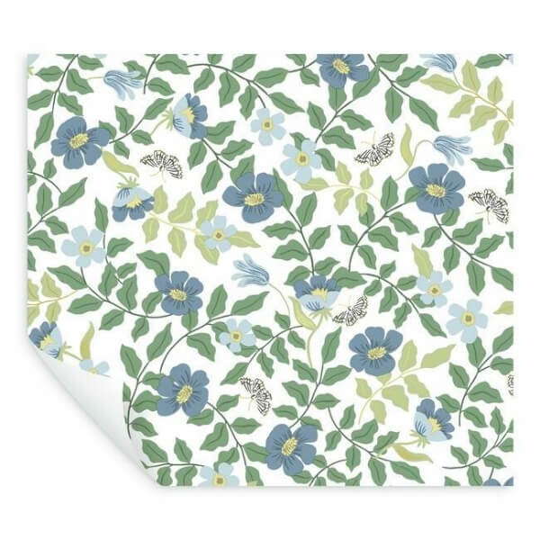 Primrose Blue & White Peel & Stick Wallpaper