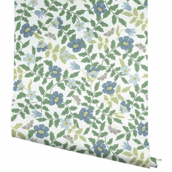 Primrose Blue & White Peel & Stick Wallpaper