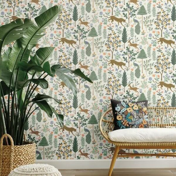 Menagerie Cream Peel & Stick Wallpaper