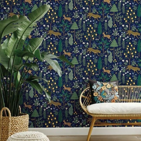 Menagerie Blue Peel & Stick Wallpaper