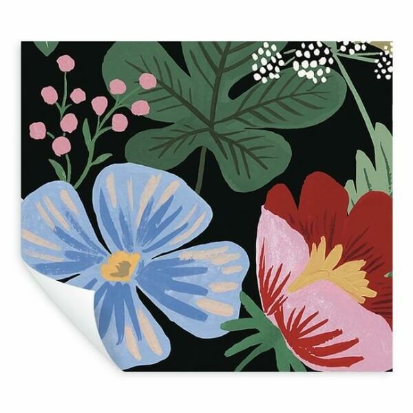 Strawberry Fields Black Peel & Stick Wall Mural