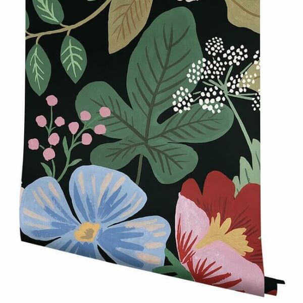 Strawberry Fields Black Peel & Stick Wall Mural