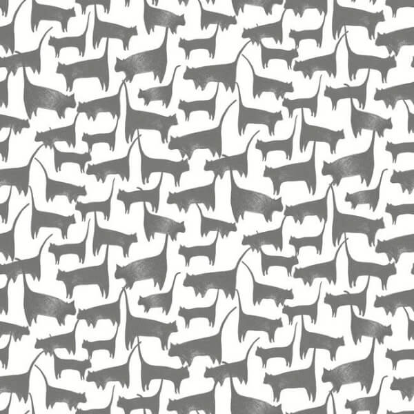 Cat Tails Black Peel & Stick Wallpaper