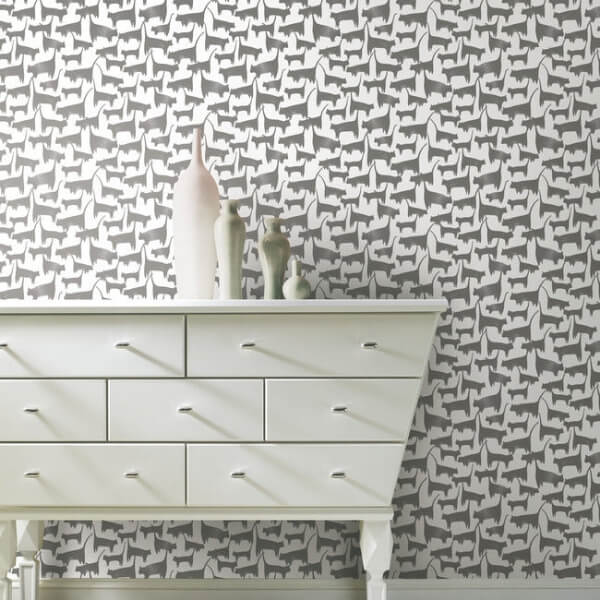 Cat Tails Black Peel & Stick Wallpaper