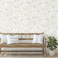 Botanical Bunnies Beige Peel & Stick Wallpaper
