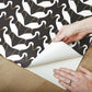 Elegant Birds Black & Gold Metallic Peel & Stick Wallpaper