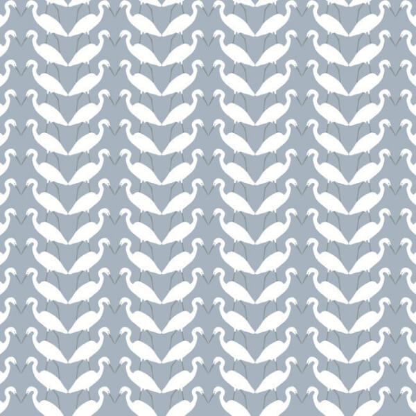 Elegant Birds Blue Peel & Stick Wallpaper