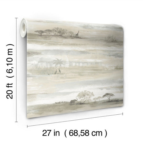 Savanna Sunset Brown Peel & Stick Wallpaper