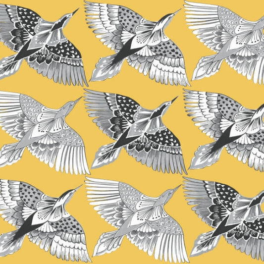 Feather Flight Yellow Peel & Stick Wallpaper
