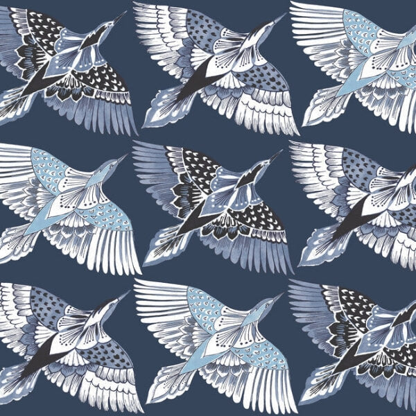 Feather Flight Blue Peel & Stick Wallpaper