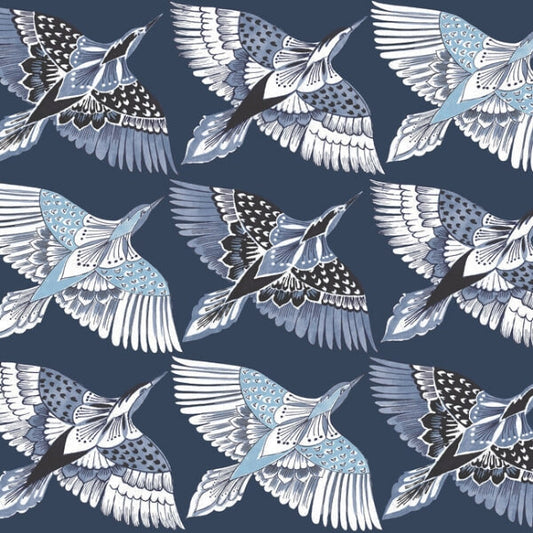 Feather Flight Blue Peel & Stick Wallpaper