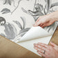 Botanicals & Lemurs Grey Peel & Stick Wallpaper