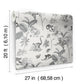 Botanicals & Lemurs Grey Peel & Stick Wallpaper