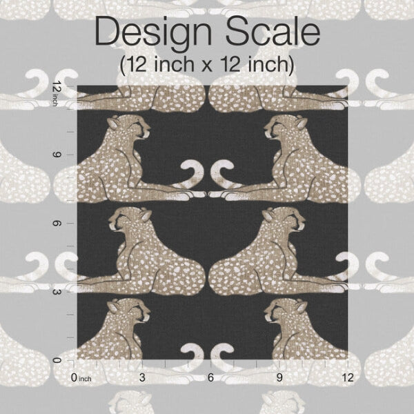 Reclining Cheetahs Black Peel & Stick Wallpaper