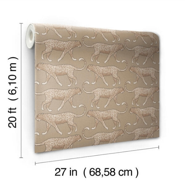 Big Cat Walk Brown Peel & Stick Wallpaper