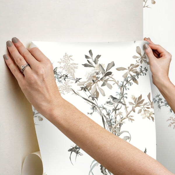 Wild Flowers Neutral Peel & Stick Wallpaper