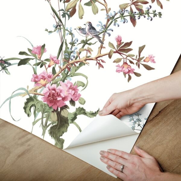 Wild Flowers Rose Peel & Stick Wallpaper