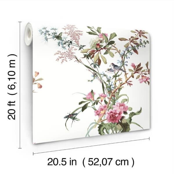Wild Flowers Rose Peel & Stick Wallpaper
