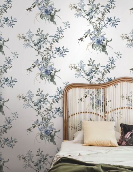 Wild Flowers Jade Peel & Stick Wallpaper