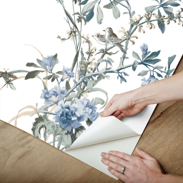 Wild Flowers Jade Peel & Stick Wallpaper
