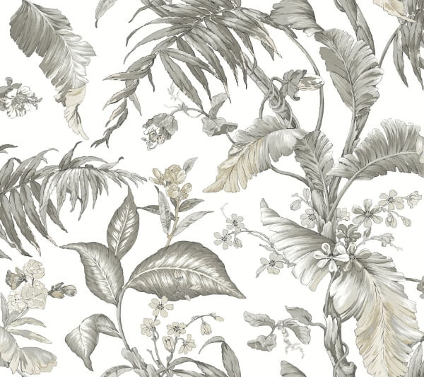 Fiji Garden White Peel & Stick Wallpaper