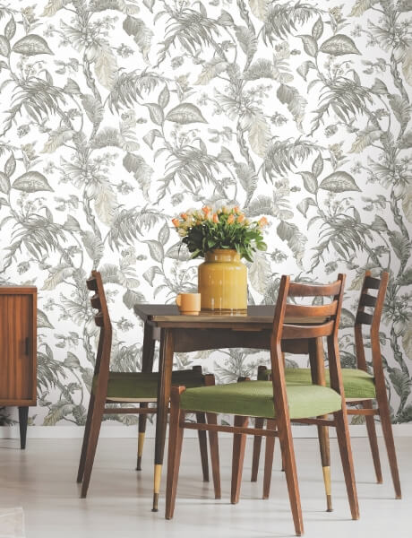 Fiji Garden White Peel & Stick Wallpaper