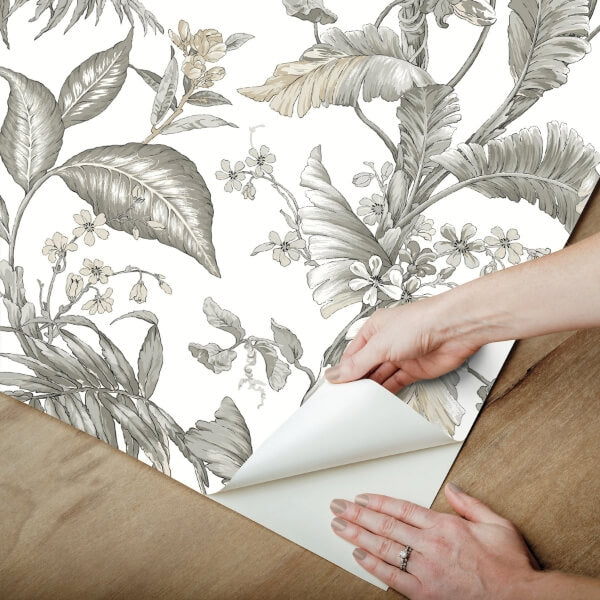 Fiji Garden White Peel & Stick Wallpaper