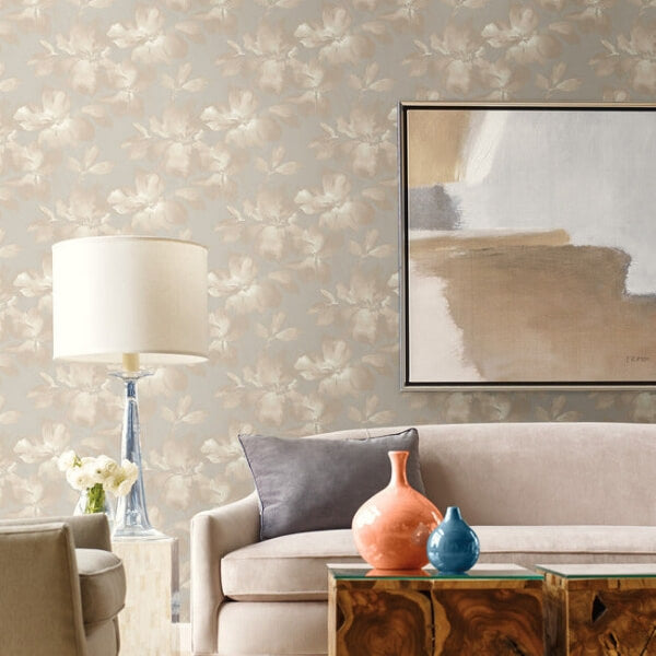 Midnight Blooms Neutral Peel & Stick Wallpaper