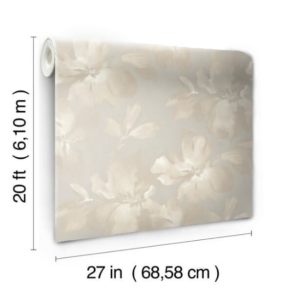 Midnight Blooms Neutral Peel & Stick Wallpaper