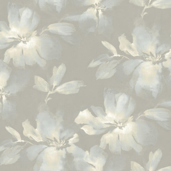 Midnight Blooms Light Blue & Grey Peel & Stick Wallpaper