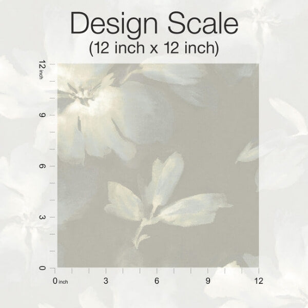 Midnight Blooms Light Blue & Grey Peel & Stick Wallpaper