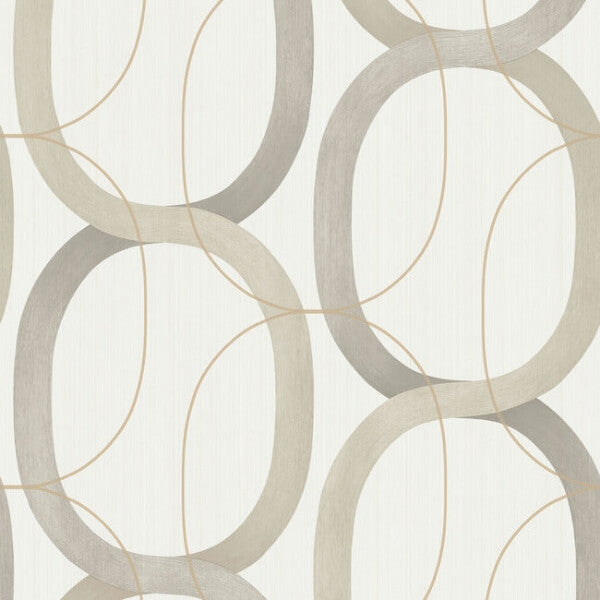 Interlock Light Taupe Peel & Stick Wallpaper