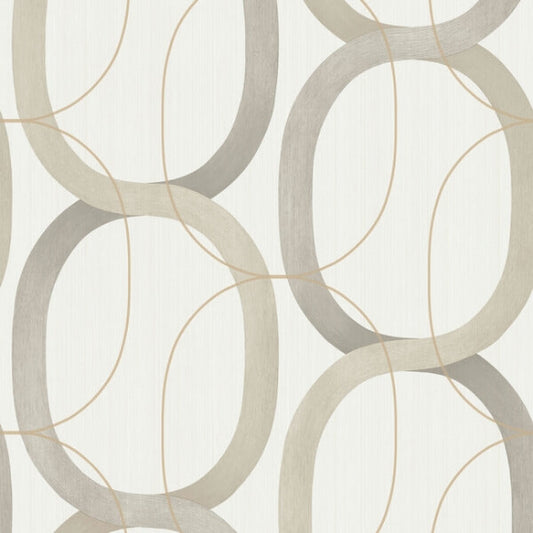 Interlock Light Taupe Peel & Stick Wallpaper
