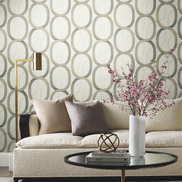 Interlock Light Taupe Peel & Stick Wallpaper