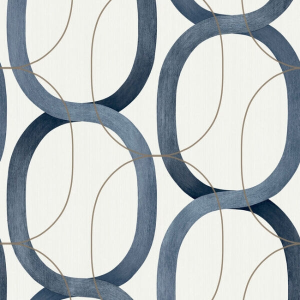 Interlock Navy Peel & Stick Wallpaper