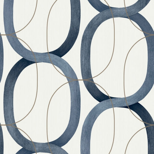 Interlock Navy Peel & Stick Wallpaper