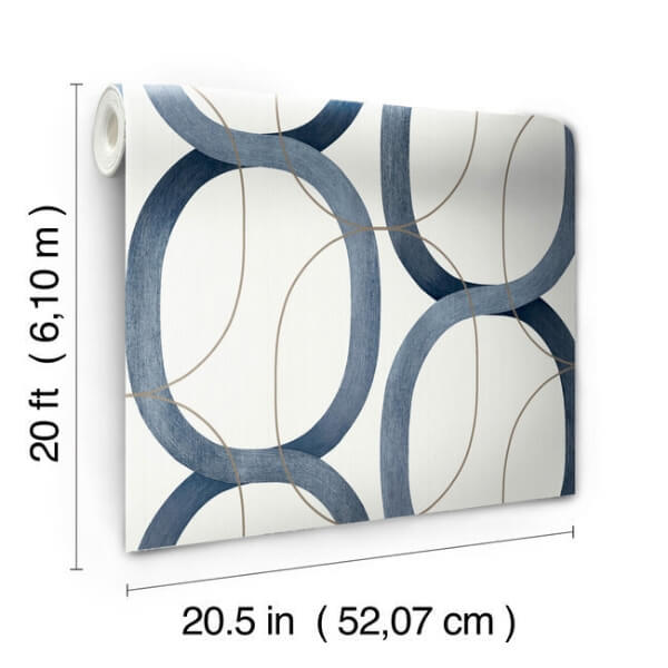 Interlock Navy Peel & Stick Wallpaper