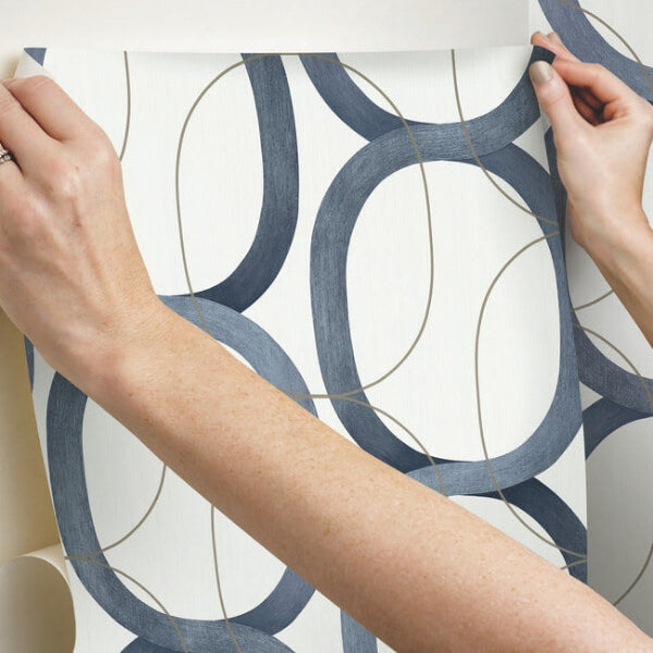 Interlock Navy Peel & Stick Wallpaper