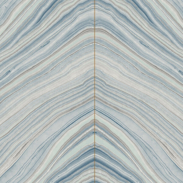 Onyx Strata Mist Blue Peel & Stick Wallpaper