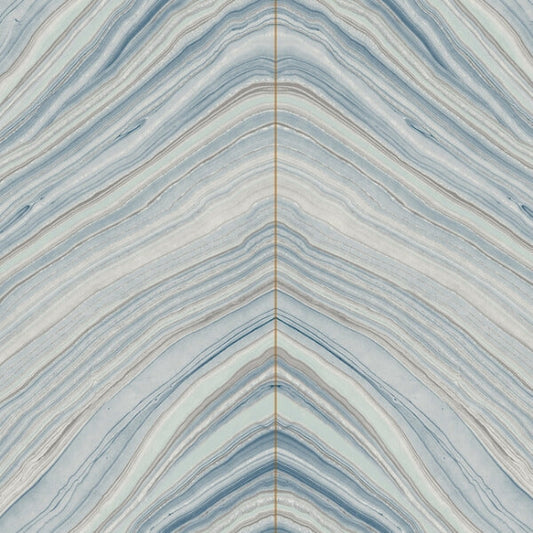Onyx Strata Mist Blue Peel & Stick Wallpaper