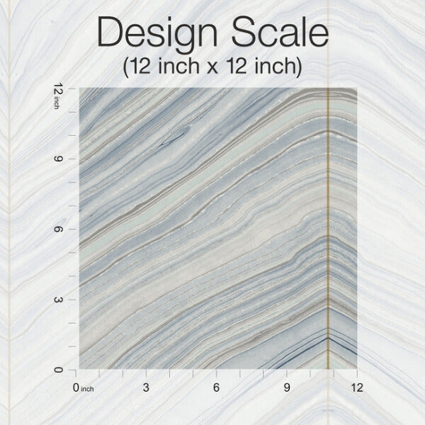 Onyx Strata Mist Blue Peel & Stick Wallpaper