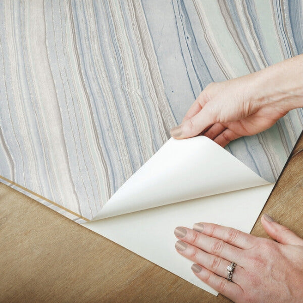 Onyx Strata Mist Blue Peel & Stick Wallpaper