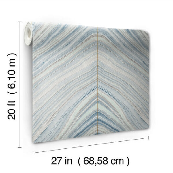 Onyx Strata Mist Blue Peel & Stick Wallpaper