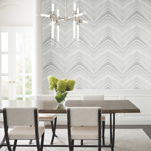 Onyx Strata Sheer Grey Peel & Stick Wallpaper