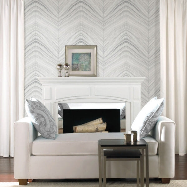 Onyx Strata Sheer Grey Peel & Stick Wallpaper