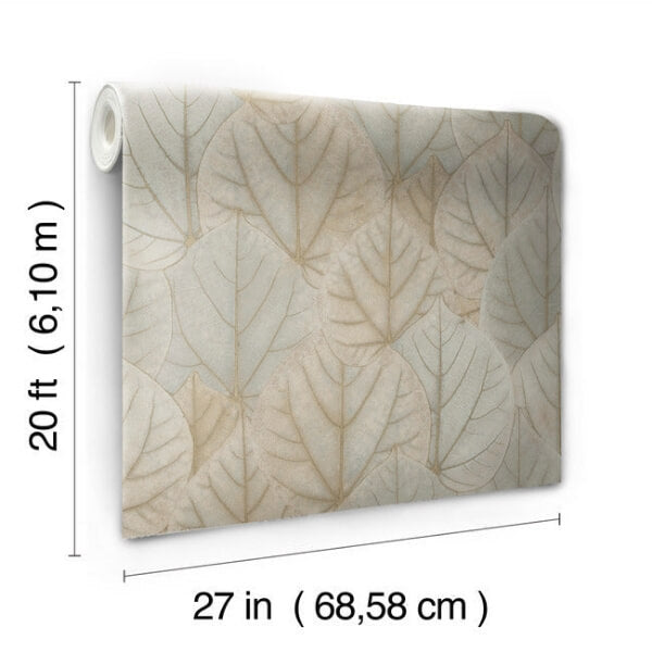 Leaf Concerto Warm Taupe Peel & Stick Wallpaper